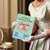 Invitation Fête de thé de l'après-midi cinquantaine style des