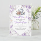 Invitation Fête de thé de lavande Brunch Fête des mariées flo (Debout devant)