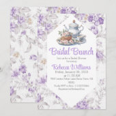 Invitation Fête de thé de lavande Brunch Fête des mariées flo (Devant / Derrière)