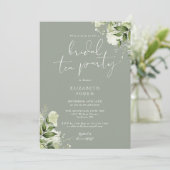Invitation Fête de thé de mariage au monogramme de verdure ve (Debout devant)