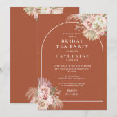 Invitation Fête de thé de mariage avec arche en herbe de Pamp (Devant / Derrière)