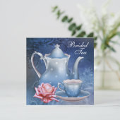 Invitation Fête de thé de mariage bleu (Debout devant)