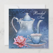Invitation Fête de thé de mariage bleu (Devant)