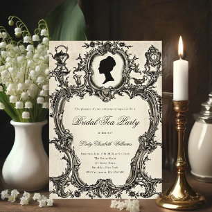 Invitation Fête de thé de mariage dans le style Régence Rococ