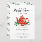 Invitation Fête de thé de mariage en aquarelle  (Devant / Derrière)