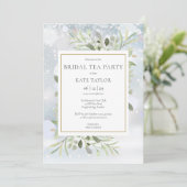 Invitation Fête de thé de mariage verdure flocons de neige d' (Debout devant)
