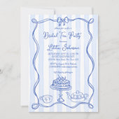 Invitation Fête de thé de mariée à la main fantaisie (Devant)