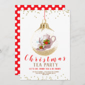 Invitation Fête de thé de Noël (Devant / Derrière)