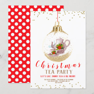 Invitation Fête de thé de Noël