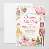 Invitation Fête de thé de Noël (Devant / Derrière)