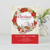 Invitation Fête de thé de Noël (Debout devant)