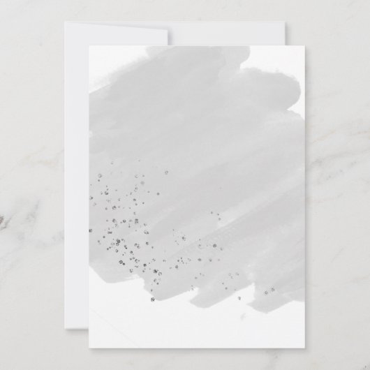 Invitation Fête de thé de Noël à l'aquarelle d'argent (Dos)