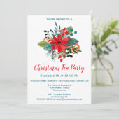 Invitation Fête de thé de Noël Flores d'hiver et fruits (Debout devant)