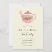 Invitation Fête de thé de Noël Pastel Pink (Devant)