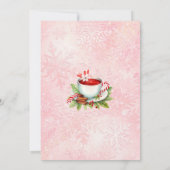 Invitation Fête de thé de Noël Peppermenthe Pink Snowflake (Dos)