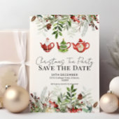 Invitation Fête de thé de Noël Whimsical Enregistrer la date