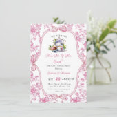 Invitation Fête de thé Fleur sauvage rose Farewell brunch (Debout devant)