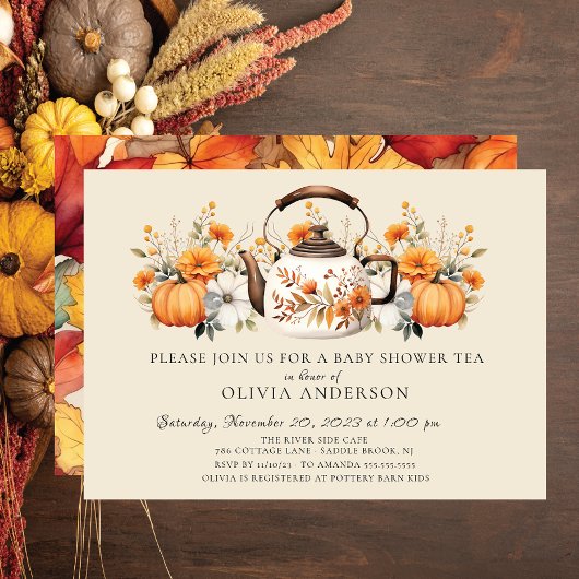 Invitation Fête de thé floral d'automne