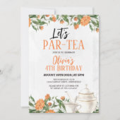 Invitation Fête de thé floral, par-tea, aquarelle (Devant)