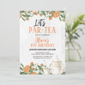 Invitation Fête de thé floral, par-tea, aquarelle (Debout devant)