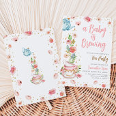 Invitation Fête de thé floral pour bébé