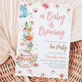 Invitation Fête de thé floral pour bébé