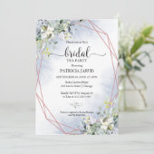 Invitation Fête de thé géométrique de verdure d'eucalyptus po (Debout devant)