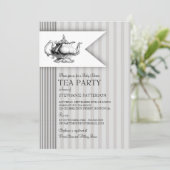 Invitation Fête de thé pour Baby shower à la tripe de thé (Debout devant)
