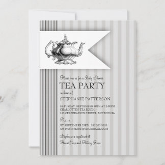 Invitation Fête de thé pour Baby shower à la tripe de thé