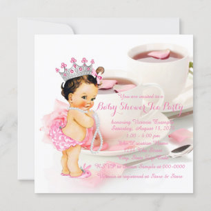 Invitation Fête de thé pour Baby Shower pour filles