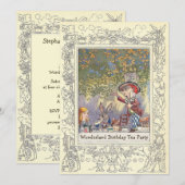 Invitation Fête de thé pour l'anniversaire de Mad Hatter (Devant / Derrière)