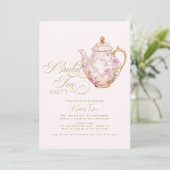 Invitation Fête de thé rose Chinoiserie Fête des mariées (Debout devant)