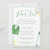 Invitation Fête de tournoi de golf vert et jaune aquarelle (Devant)