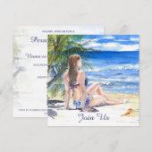 Invitation *~ Fête de TOUT ÉVÉNEMENT AR29 de Plage Tropicale  (Devant / Derrière)