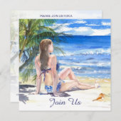 Invitation *~ Fête de TOUT ÉVÉNEMENT de plage tropicale génér (Devant / Derrière)