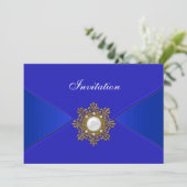Invitation Fête de toute occasion bleu royal (Debout devant)