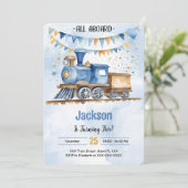 Invitation Fête de train d'anniversaire 5 ans (Debout devant)