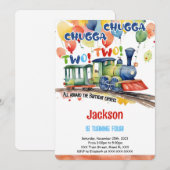 Invitation Fête de train pour le 4e anniversaire (Devant / Derrière)