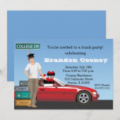 Invitation Fête de tronc de fin d'études collégiales en train (Devant / Derrière)