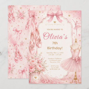 Invitation Fête de tutu de ballet rose