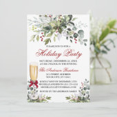 Invitation Fête de vacances Aquarelle Verdure Berries Verre (Debout devant)