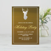 Invitation Fête de vacances argentée d'or d'Antler (Debout devant)