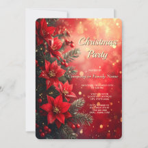 Fête de vacances avec poinsettias et baies rouges