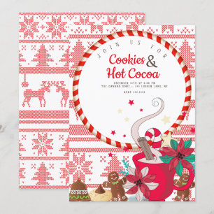 Invitation Fête de vacances chaude de cacao et de Noël de