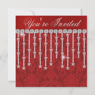 Invitation FÊTE DE VACANCES CHIC SNOWFLAKE BLING Party Invita