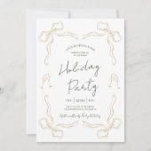 Invitation Fête de vacances de la Compagnie d'Or Vert Unique (Devant)