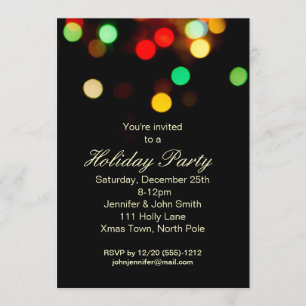 Invitation Fête de vacances de lumières de Noël