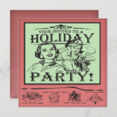 Invitation Fête de vacances de Noël (Devant / Derrière)