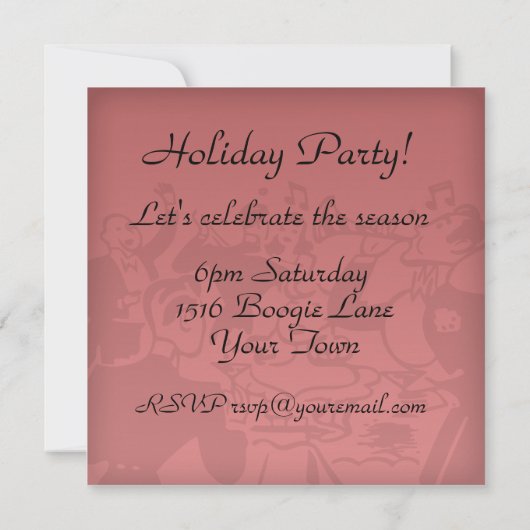 Invitation Fête de vacances de Noël (Dos)