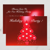 INVITATION FÊTE DE VACANCES DE NOËL ROUGE (Devant / Derrière)